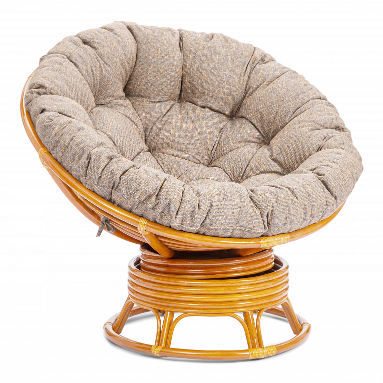Кресло-качалка Папасан/Papasan (W 23/01 B) с подушкой Honey (мед) / Меланж
