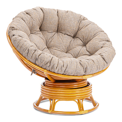 Кресло-качалка Папасан/Papasan (W 23/01 B) с подушкой Honey (мед) / Меланж