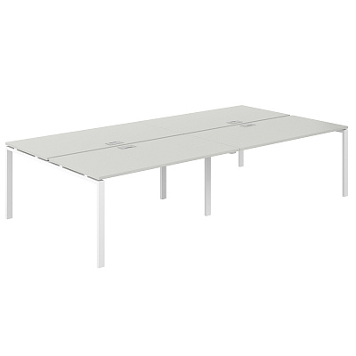Рабочая станция Norden Сигма (м/к 60х30) 3200х1638х750 SG.259.SH.63.WH Серый Бархат / Белый