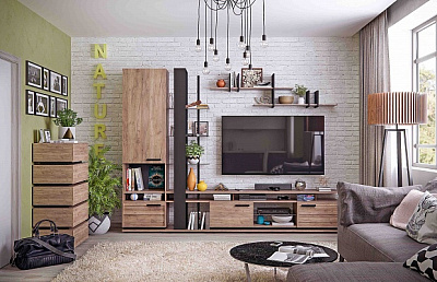 Модульная гостиная Nature Дуб табачный Craft