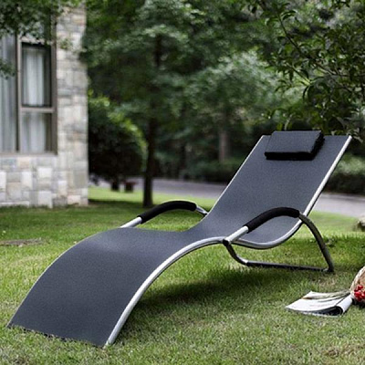 Шезлонг-лежак Afina Garden MC-3039GA Silver-Black Черный