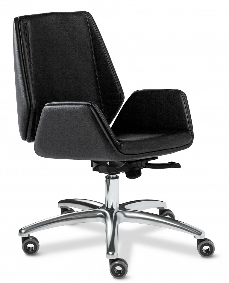 Кресло руководителя MULTI-OFFICE Сиена хром B (Siena Chrome B) кожа черный