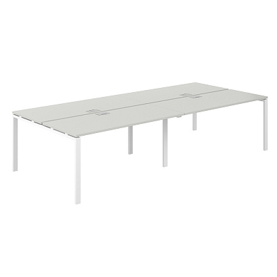 Рабочая станция Norden Сигма (м/к 60х30) 3200х1438х750 SG.256.SH.63.WH Серый Бархат / Белый