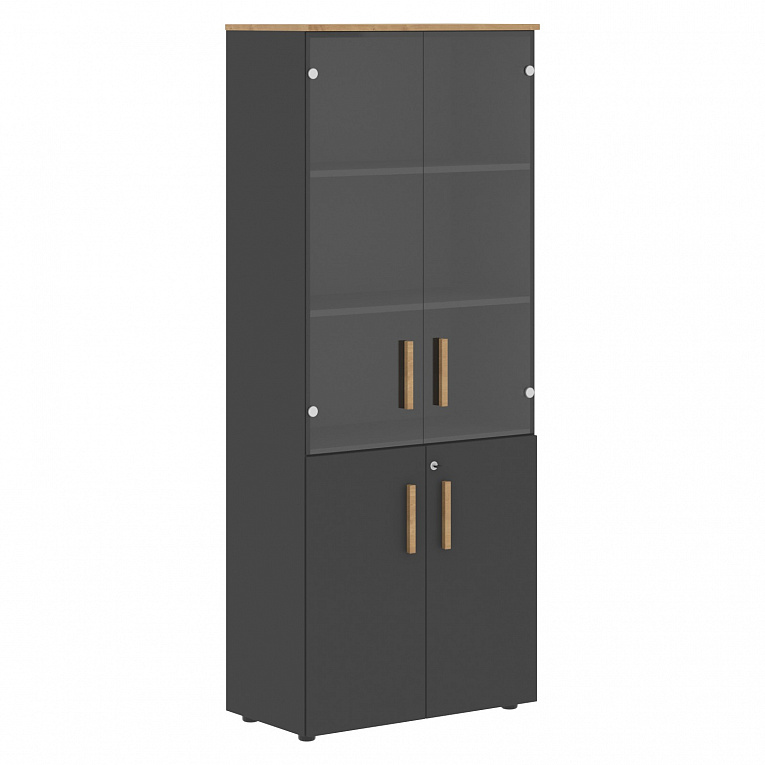 Шкаф комбинированный Skyland ФОРТА (Forta) FHC 80.2(Z) Черный Графит / Дуб Гамильтон