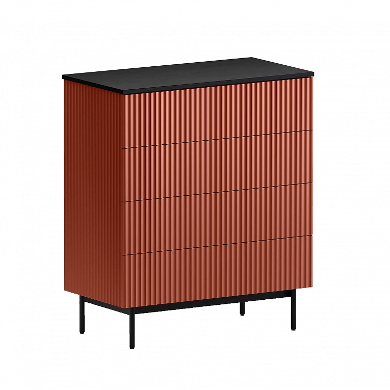 Комод OgogoHome Mikko терракотовый черный 903115