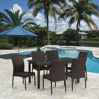 Комплект мебели Afina Garden T256A/Y380A-W53 Brown 6Pcs Коричневый